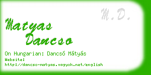 matyas dancso business card